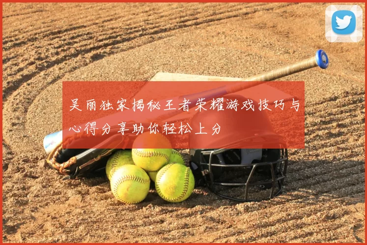 吴丽独家揭秘王者荣耀游戏技巧与心得分享助你轻松上分