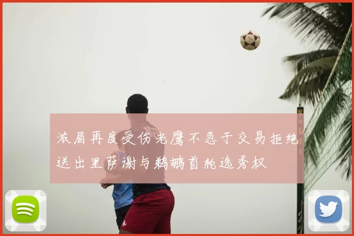 浓眉再度受伤老鹰不急于交易拒绝送出里萨谢与鹈鹕首轮选秀权