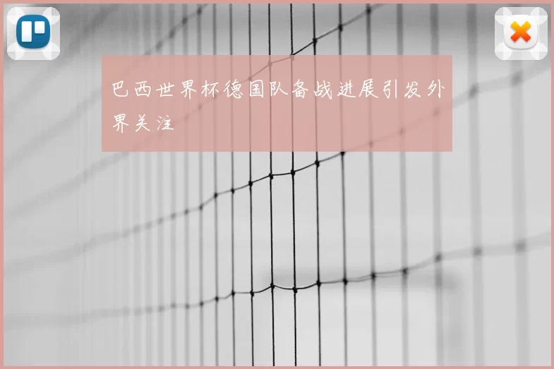 巴西世界杯德国队备战进展引发外界关注